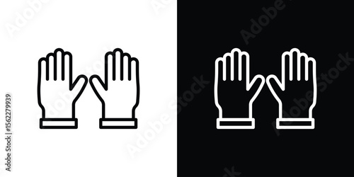 Gloves icon isolated silhouette on white background. Vector illustration.