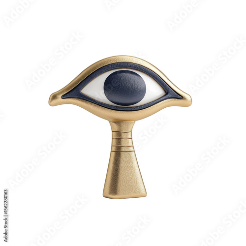 Gold egyptian eye symbol on black background for artistic design