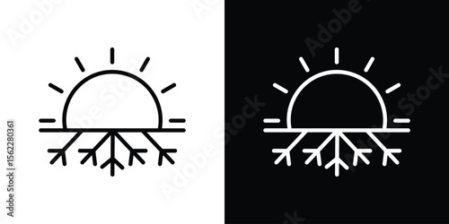 Hot and cold icon isolated silhouette on white background. Vector illustration.