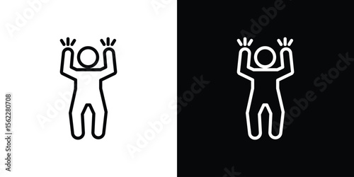 Irritated human icon isolated silhouette on white background. Vector illustration.