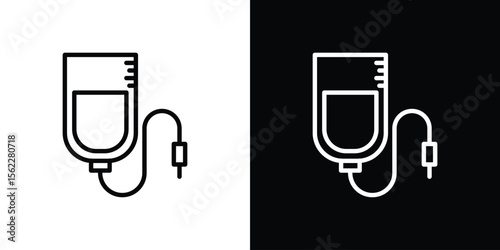 Intravenous icon isolated silhouette on white background. Vector illustration.