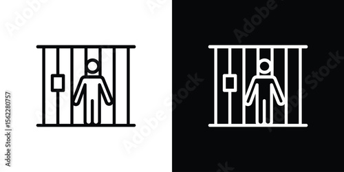 Jail icon isolated silhouette on white background. Vector illustration.
