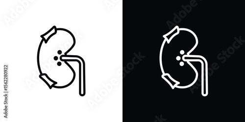 Kidney disease icon isolated silhouette on white background. Vector illustration.
