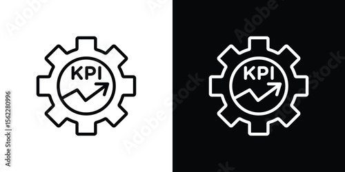KPI icon isolated silhouette on white background. Vector illustration.