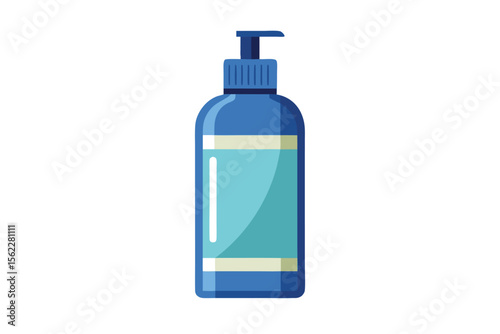 Blue Pump Bottle Clean Design for Liquid Soap, Lotion, or Shampoo