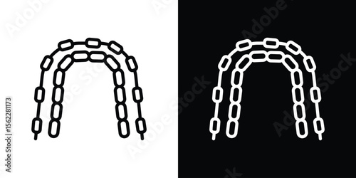Lingual braces icon isolated silhouette on white background. Vector illustration.