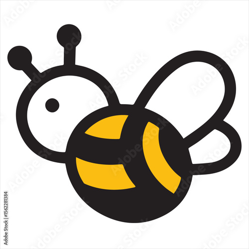 Minimalist Bee Logo Vector in Silhouette Style – Clean Insect Icon for Honey Brands, Eco-Friendly Products, Organic Farming, Nature Logos, Beekeeping Businesses, and Environmental Designs