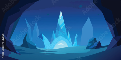 Enchanted Ice Cave A Mystical Winter Landscape Illustration