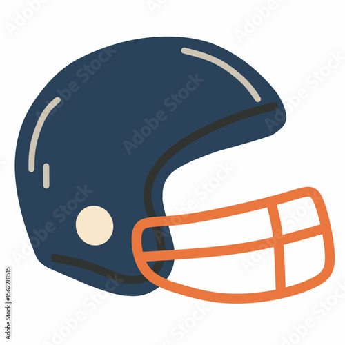 Navy football helmet icon, ideal for American football themes, sports day projects, or youth team designs.