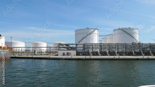 Port of Antwerp - large storage tanks, refinery