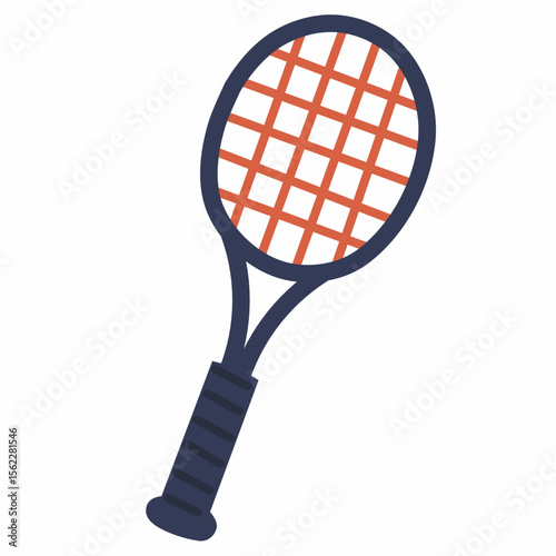 Tennis racket icon in vibrant cozy colors, suitable for tennis club promotions, sport infographics, or youth activity designs.