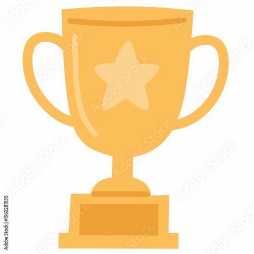 A golden sports trophy cup with a star symbol. Perfect for championship, winner, or achievement-themed designs in sports or competition graphics.
