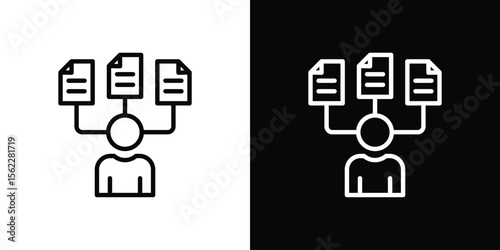 Multitask icon isolated silhouette on white background. Vector illustration.