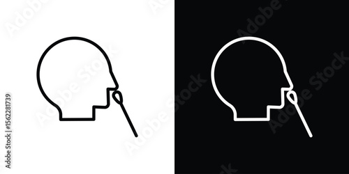 Nasal swab icon isolated silhouette on white background. Vector illustration.