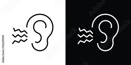 Otitis icon isolated silhouette on white background. Vector illustration.
