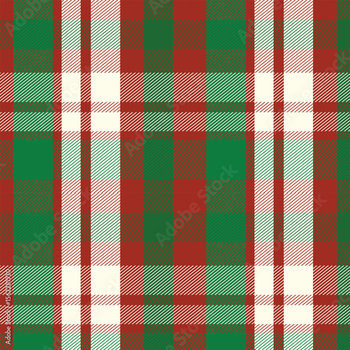 Christmas Plaids seamless pattens. Buffalo, Tartan red and green plaids textured background. Traditional fabric print collection. Holiday plaid texture for fashion, design, print