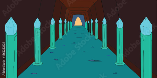 Mysterious Crystal Lit Tunnel An Enigmatic Journey Awaits