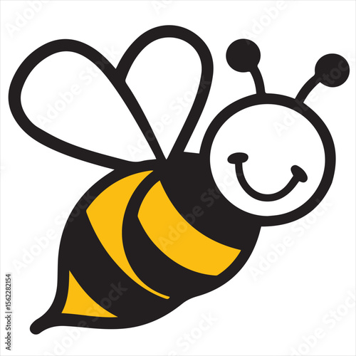 Minimalist Bee Logo Vector in Silhouette Style – Clean Insect Icon for Honey Brands, Eco-Friendly Products, Organic Farming, Nature Logos, Beekeeping Businesses, and Environmental Designs
