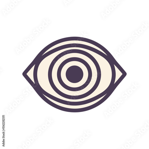 Abstract illustration of an eye with concentric circles, symbolizing vision and perception