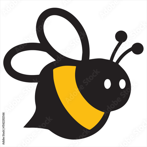 Minimalist Bee Logo Vector in Silhouette Style – Clean Insect Icon for Honey Brands, Eco-Friendly Products, Organic Farming, Nature Logos, Beekeeping Businesses, and Environmental Designs