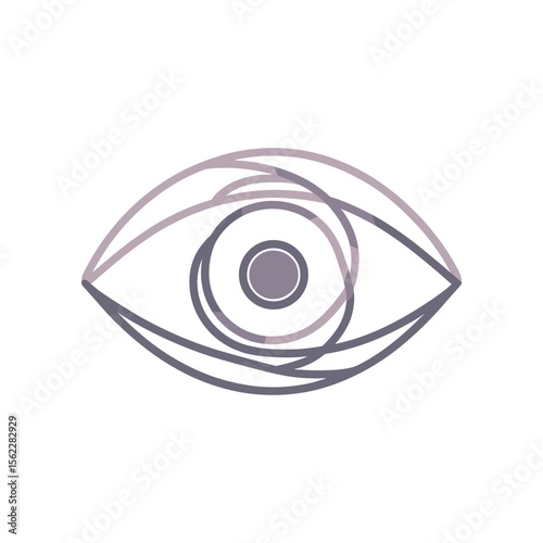 Abstract illustration of an eye with swirling lines, symbolizing vision and perception