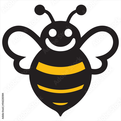Minimalist Bee Logo Vector in Silhouette Style – Clean Insect Icon for Honey Brands, Eco-Friendly Products, Organic Farming, Nature Logos, Beekeeping Businesses, and Environmental Designs