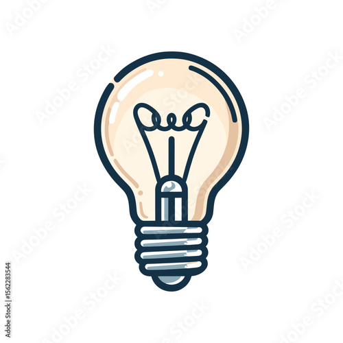 Vintage light bulb illustration showcasing a glowing filament against a simple background