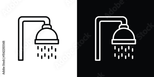 Shower Head icon isolated silhouette on white background. Vector illustration.