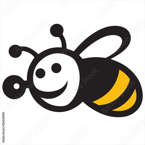 Minimalist Bee Logo Vector in Silhouette Style – Clean Insect Icon for Honey Brands, Eco-Friendly Products, Organic Farming, Nature Logos, Beekeeping Businesses, and Environmental Designs