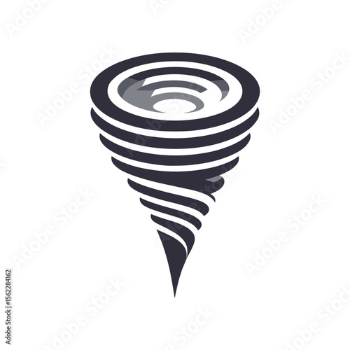 Abstract illustration of a tornado spiraling with concentric circles, symbolizing nature's power
