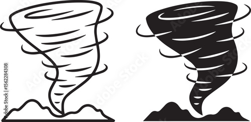 Tornado Storm Weather Icon Vector Silhouette