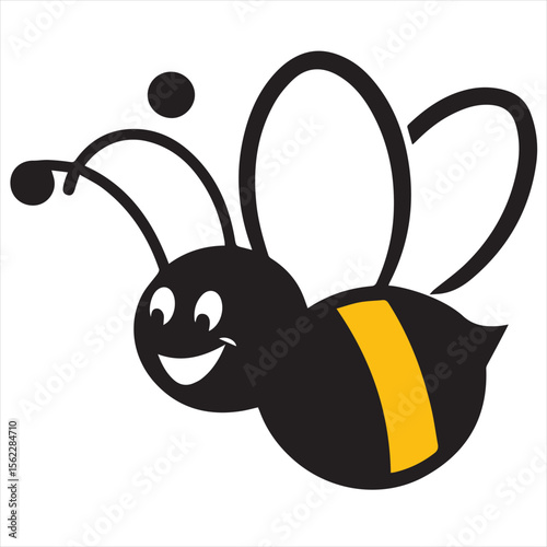 Minimalist Bee Logo Vector in Silhouette Style – Clean Insect Icon for Honey Brands, Eco-Friendly Products, Organic Farming, Nature Logos, Beekeeping Businesses, and Environmental Designs