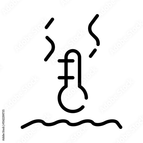 Hot temperature water icon