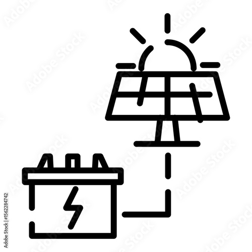Solar cell and battery icon
