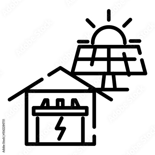 Solar cell and battery icon