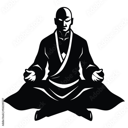 silhouette of a man meditating