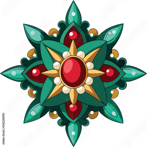 Green Ruby Star Ornament Jewel