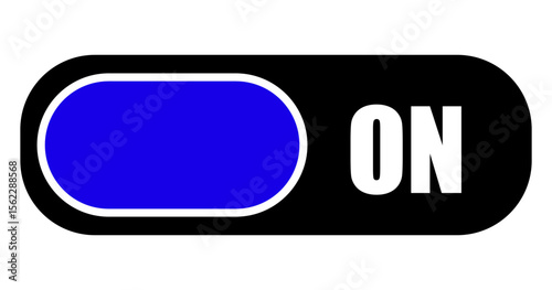 Flat minimalist on slider icon in outline style, vector EPS 10 format. Represents an activated toggle switch, perfect for user interface design, app settings, web controls, digital dashboard elements.