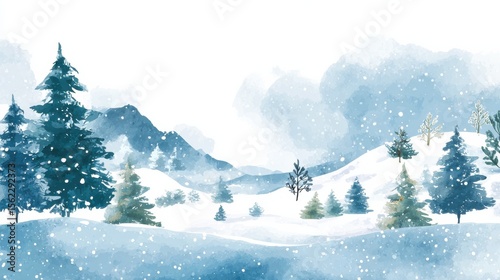Winter background vector. Hand painted watercolor drawing for Christmas and Happy New Year season. Background design for invitation, cards, social post, ad, cover, sale banner and invitation., no log