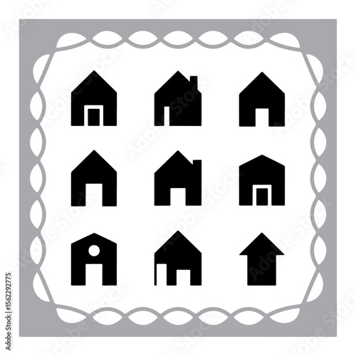 This title includes key elements (house, real estate, icons, black, web, design) and avoids the colon sign as requested