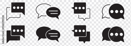 Chat icon set illustration. speech bubble sign and symbol. comment icon. message