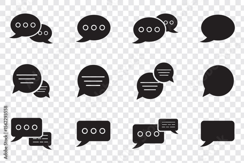 Chat icon set illustration. speech bubble sign and symbol. comment icon. message