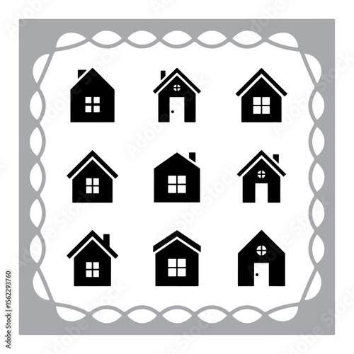 This title includes key elements (house, real estate, icons, black, web, design) and avoids the colon sign as requested