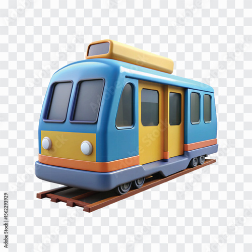 3D Train Engine Icon | Locomotive Transport, Railway Travel Vehicle Symbol