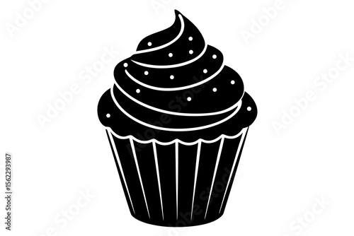 chocolate cupcake vector illustration