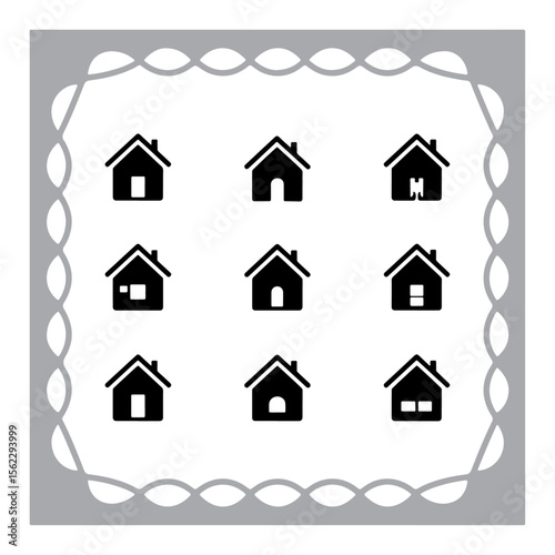 This title includes key elements (house, real estate, icons, black, web, design) and avoids the colon sign as requested