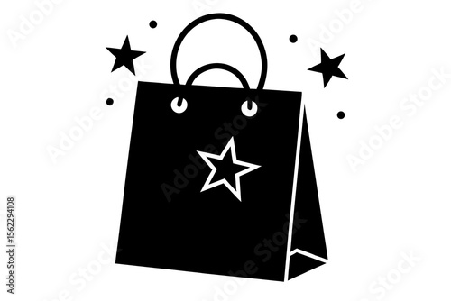 black shopping bag with star
