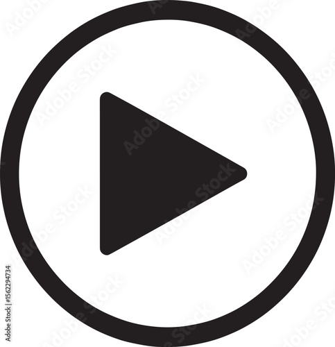 Simple Play Button Icon for Video and Media
