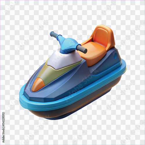 3D Jet Ski Icon | Water Sport Vehicle, Ocean Speed Ride, Summer Adventure Symbol