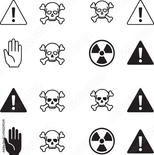 Danger and Warning Hazard Symbol Collection